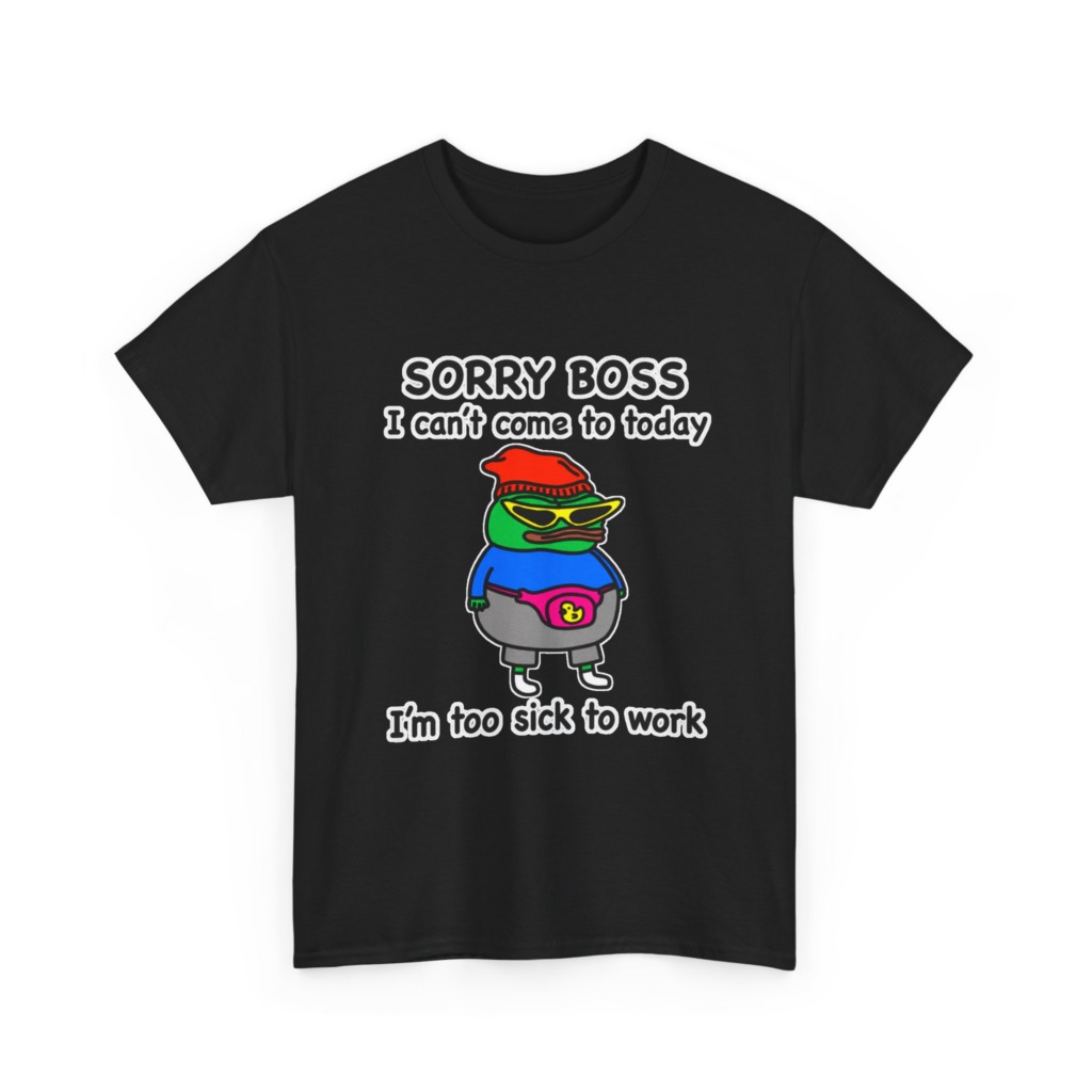 Pepe the Frog Sorry Boss Sick Day Graphic T-Shirt
