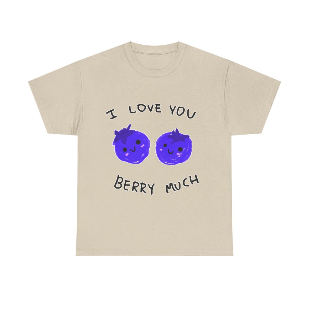 T-Shirt: Kawaii Blueberries 'I Love You Berry Much'