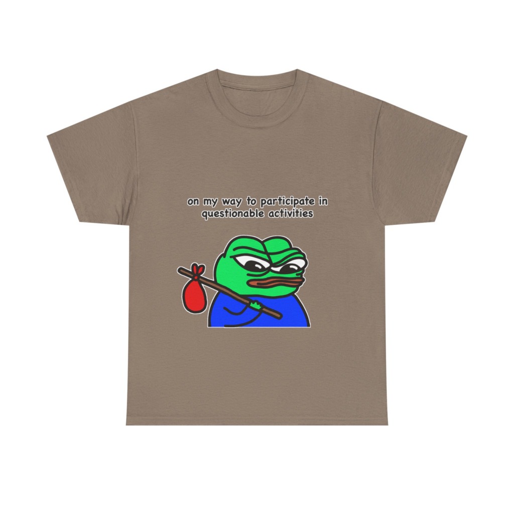 T-Shirt: Questionable Activities Pepe Frog Print