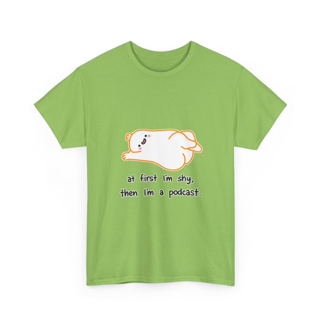 T-Shirt with Shy Podcast Creature Graphic