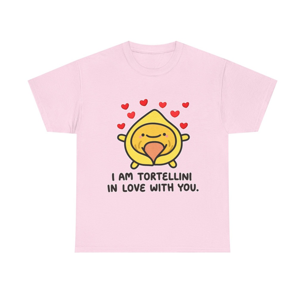 T-Shirt with Tortellini in Love Graphic