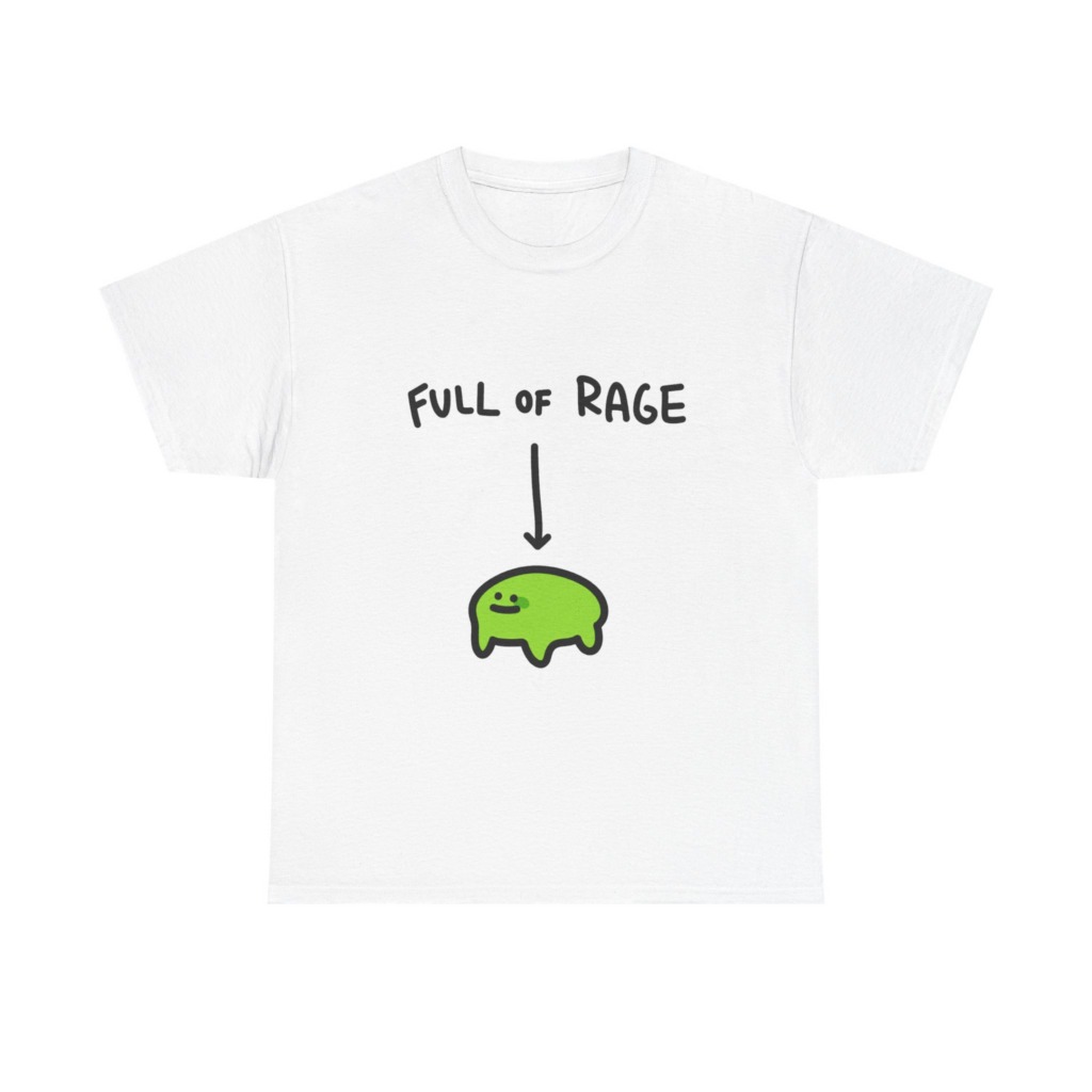 White Full Of Rage Happy Blob T-Shirt