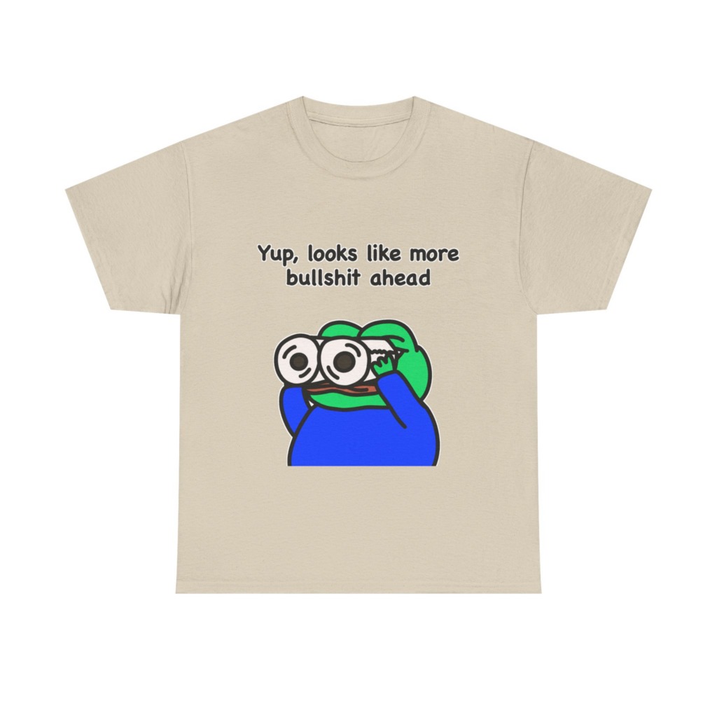 Frog T-Shirt: Binoculars & 'Bullshit Ahead' Graphic