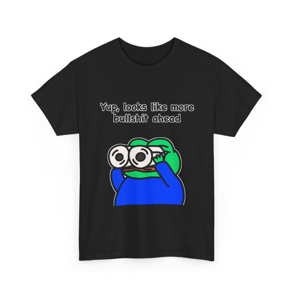 Frog T-Shirt: Binoculars & 'Bullshit Ahead' Graphic