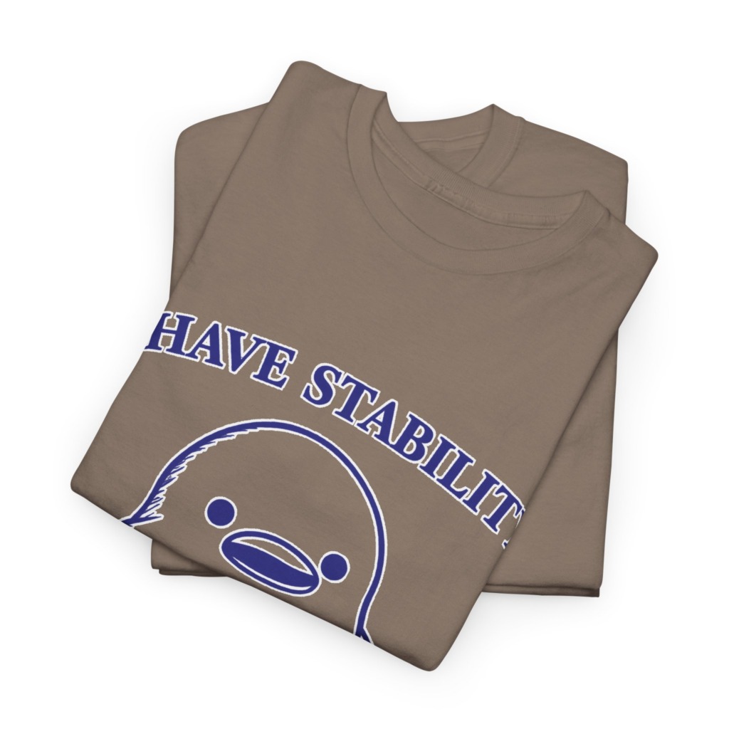 T-Shirt: Cute Stabbing Penguin 'Stability' Pun
