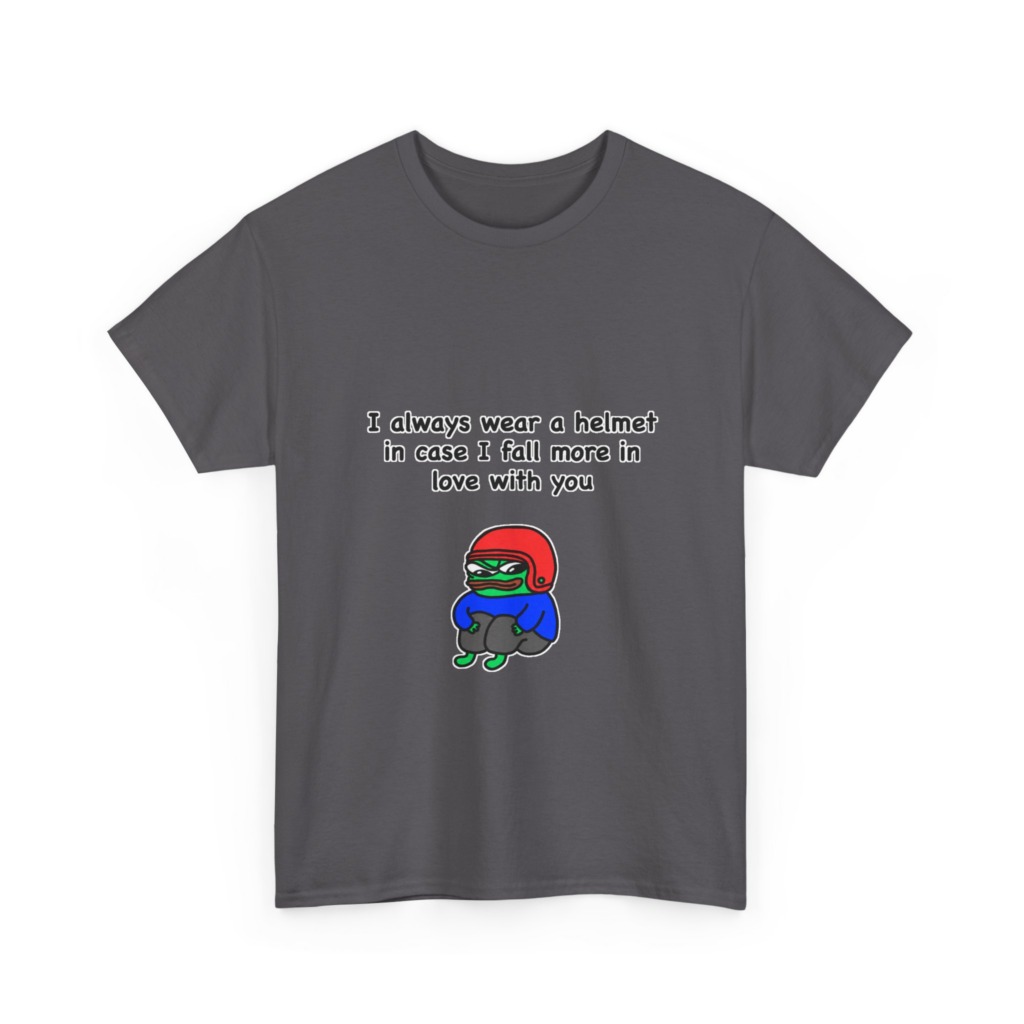 T-Shirt: Helmet-Wearing Pepe Frog Love Quote