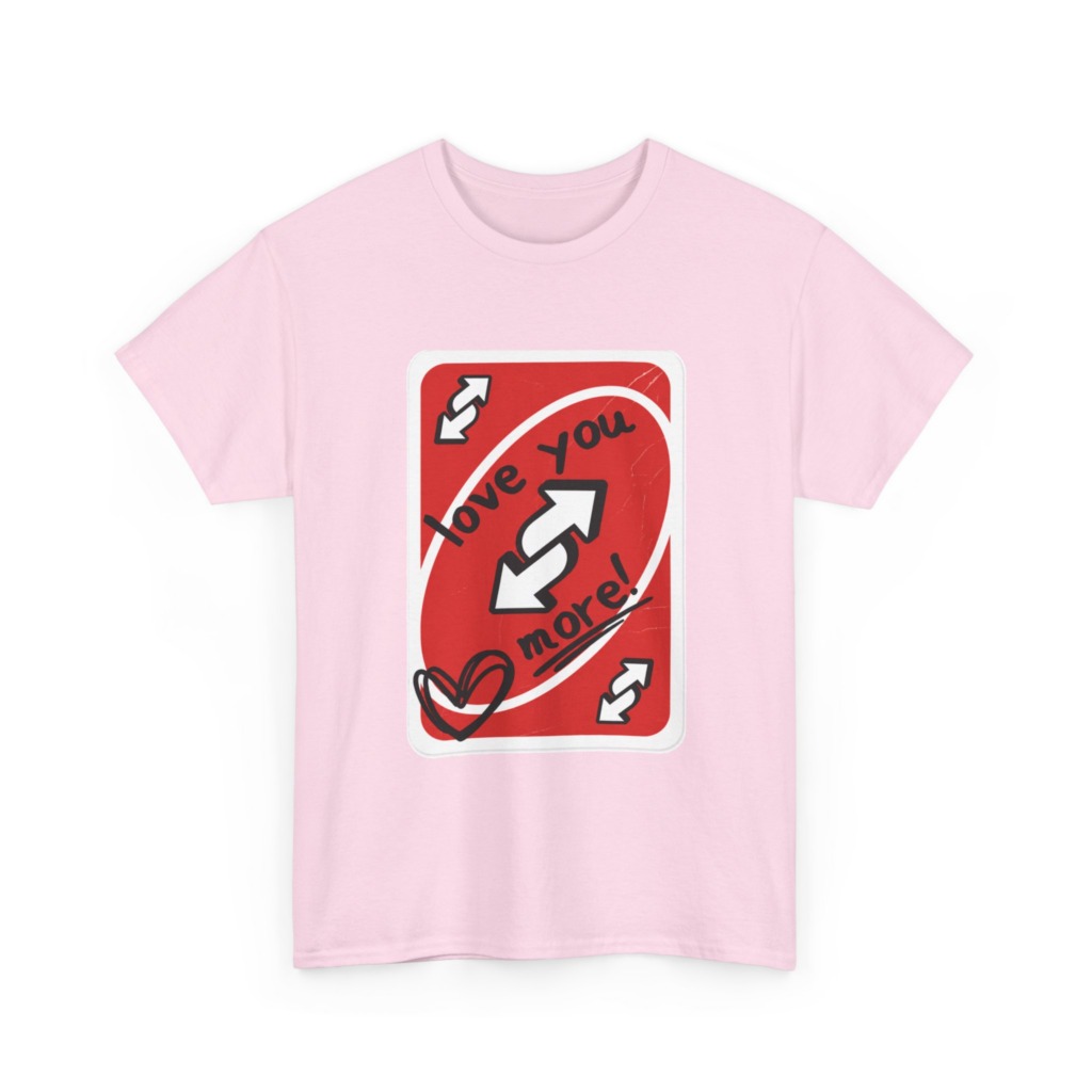 Red Love You More Reverse Card Graphic Tee
