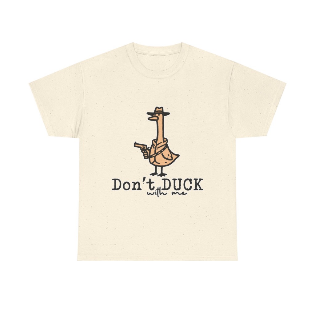 White T-Shirt with Gangster Duck 'Don't Duck With Me' Print