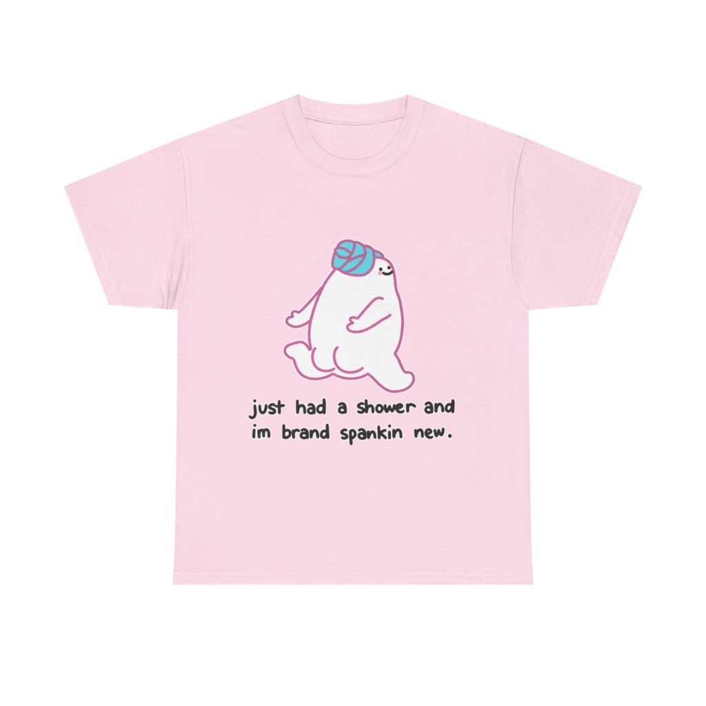 T-Shirt: Shower Blob 'Brand Spankin' New' Graphic