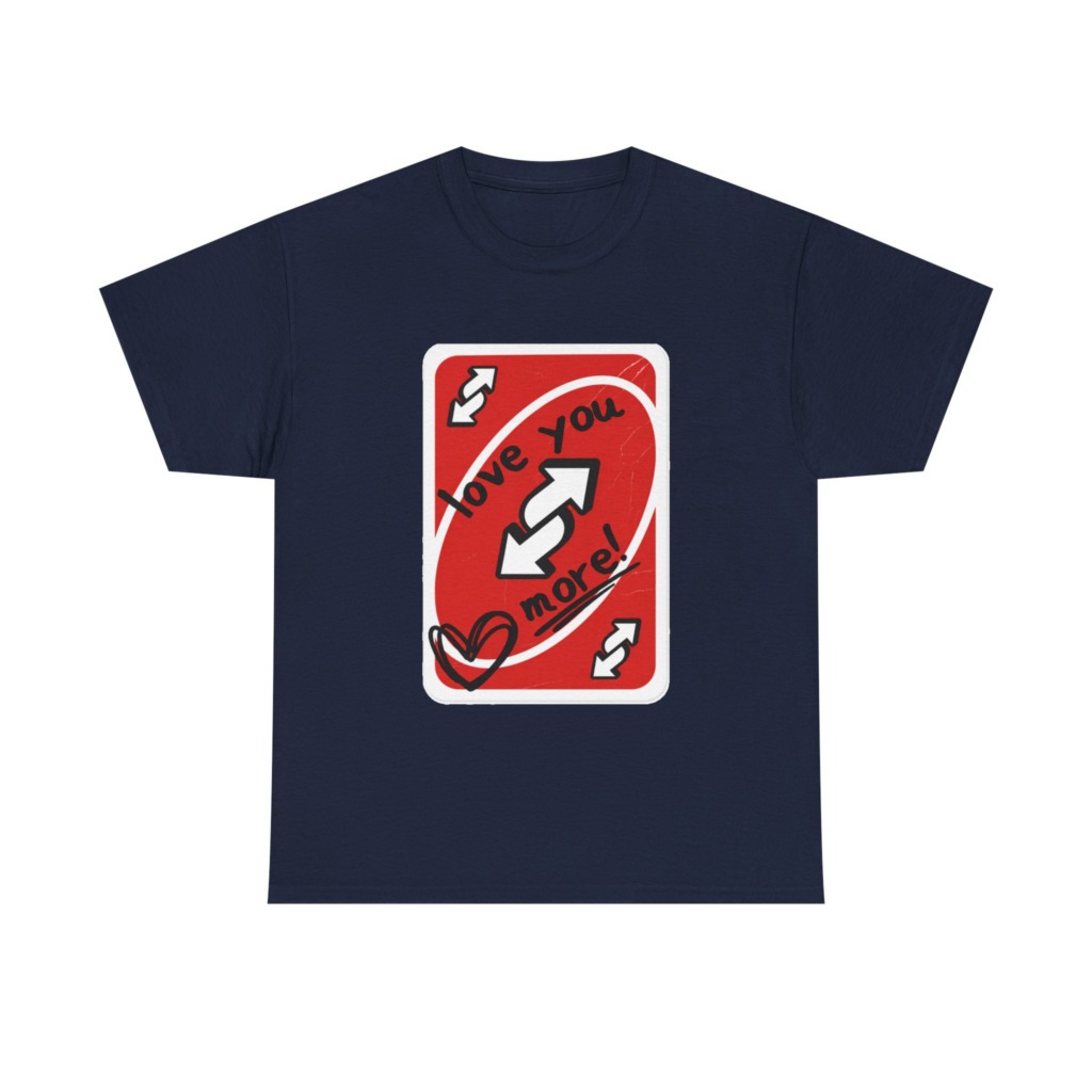 Red Love You More Reverse Card Graphic Tee