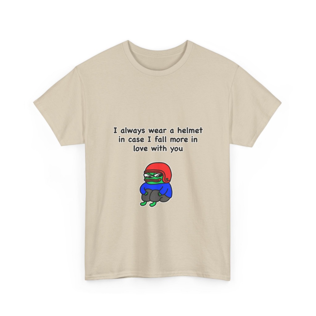 T-Shirt: Helmet-Wearing Pepe Frog Love Quote