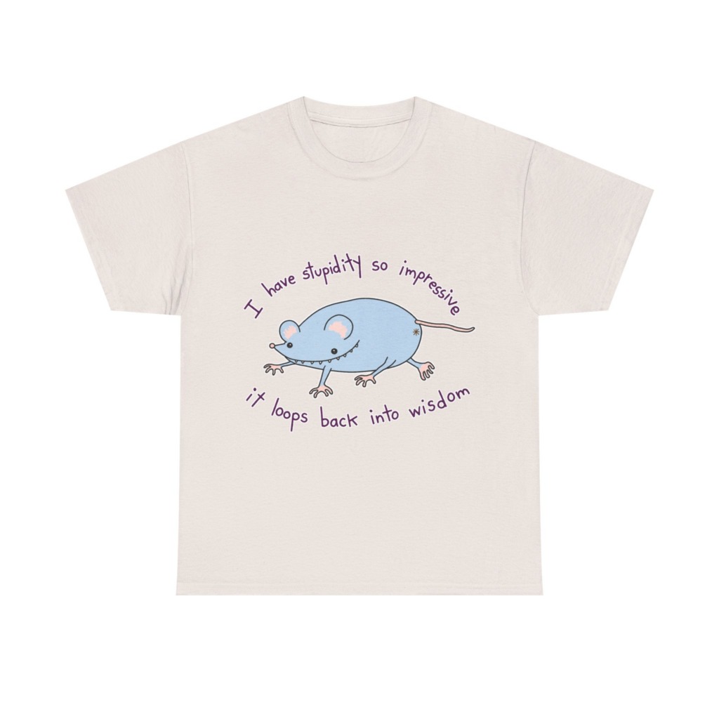 Cartoon Mouse 'Stupidity' Graphic T-Shirt