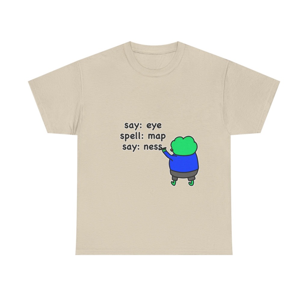Eye Map Ness" Funny Character Graphic T-Shirt