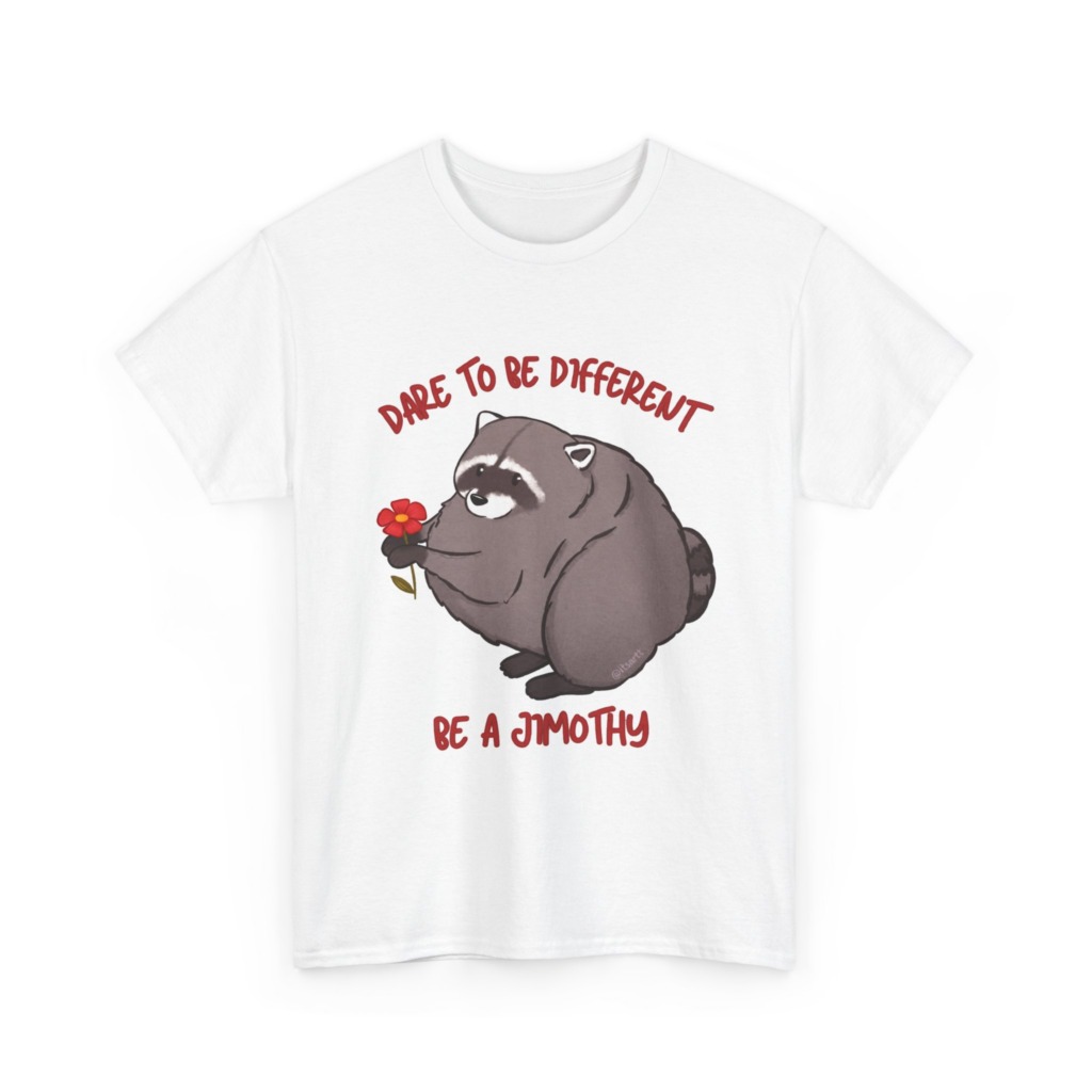Raccoon T-Shirt: Jimothy with Flower Graphic Print