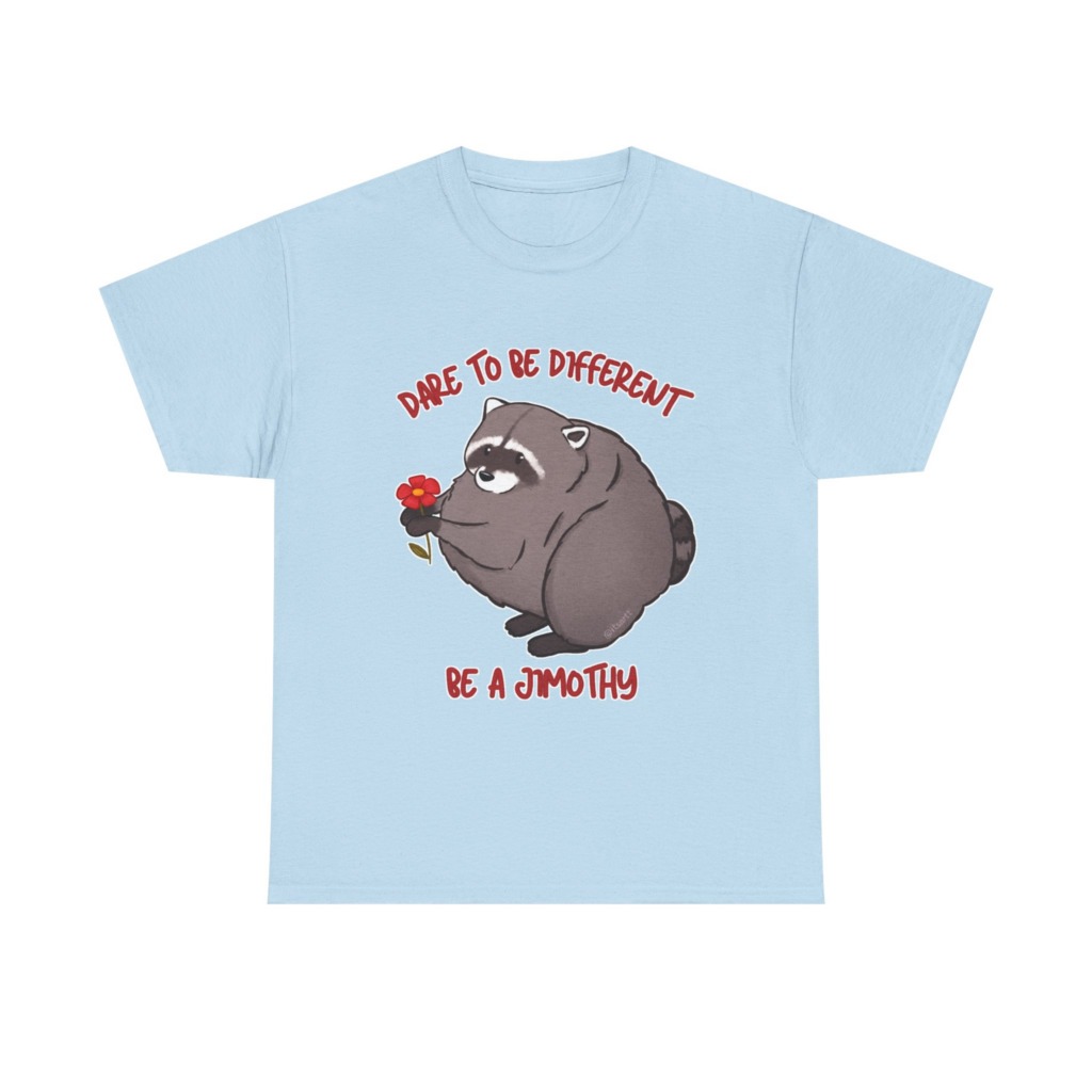 Raccoon T-Shirt: Jimothy with Flower Graphic Print