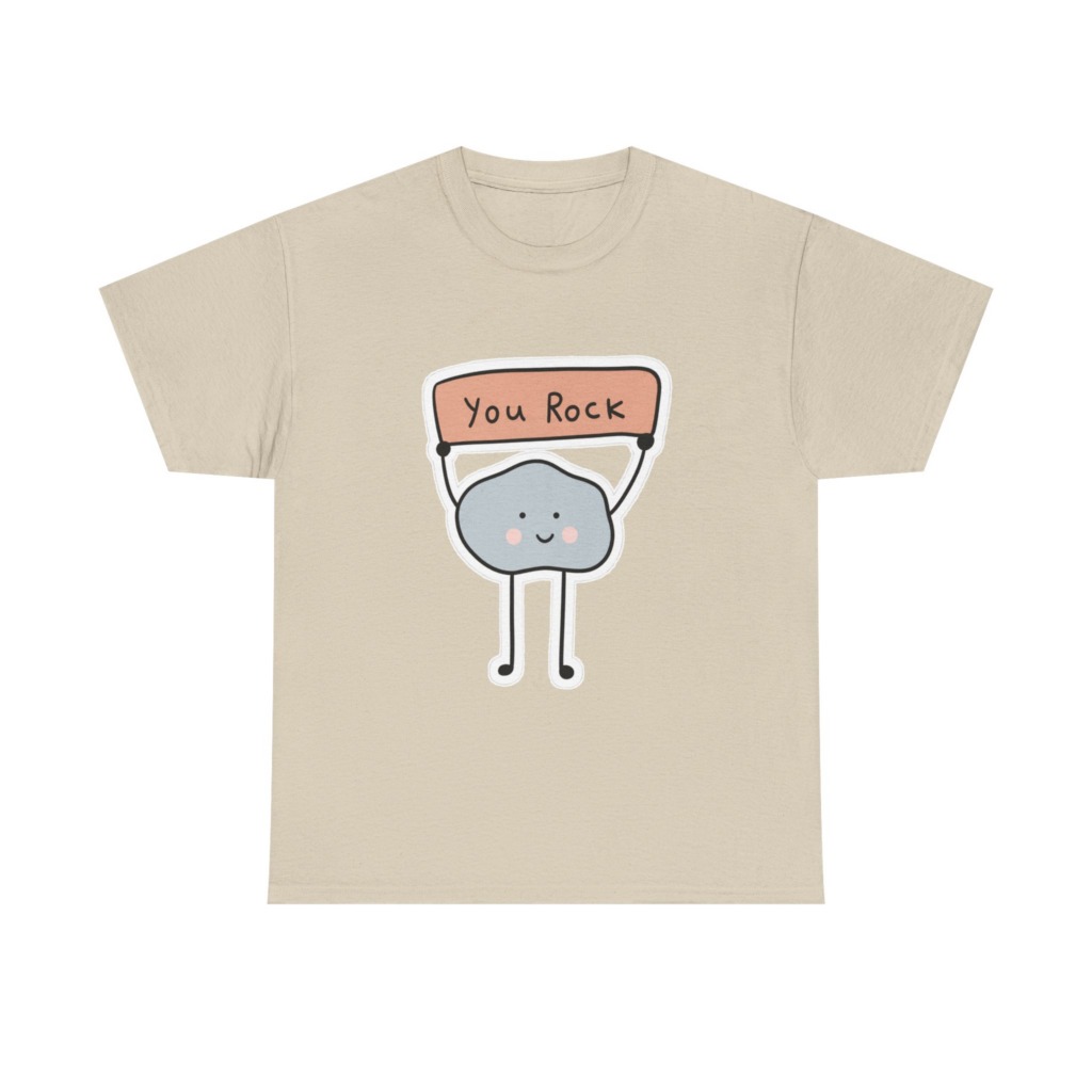 T-Shirt with Cute "You Rock" Cartoon Rock Design