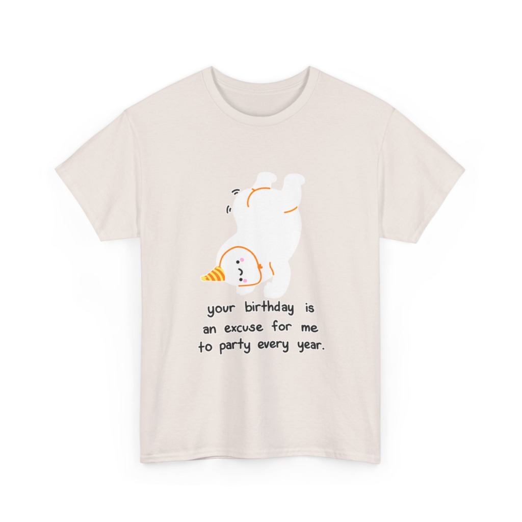 White Upside Down Party Character T-Shirt