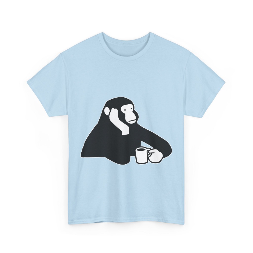 T-Shirt: Chimp with Coffee Mug Graphic