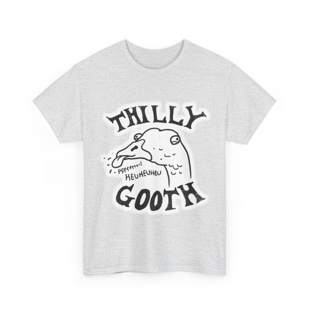 T-Shirt with Thilly Gooth Cartoon Goose Print