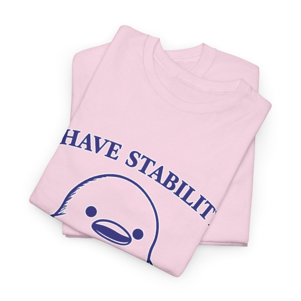 T-Shirt: Cute Stabbing Penguin 'Stability' Pun