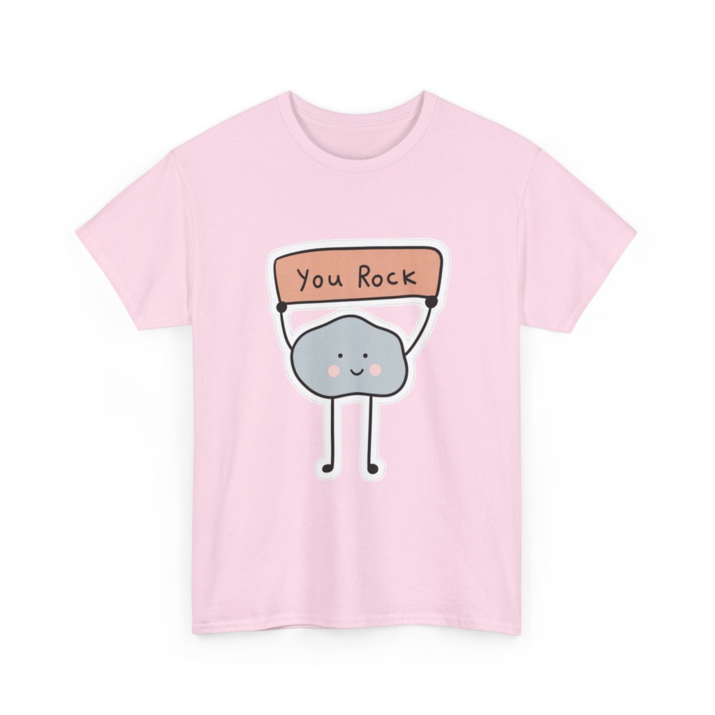 T-Shirt with Cute "You Rock" Cartoon Rock Design