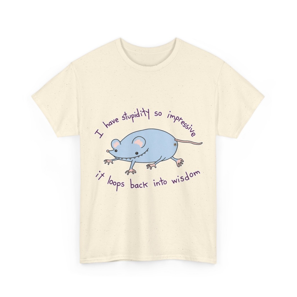 Cartoon Mouse 'Stupidity' Graphic T-Shirt