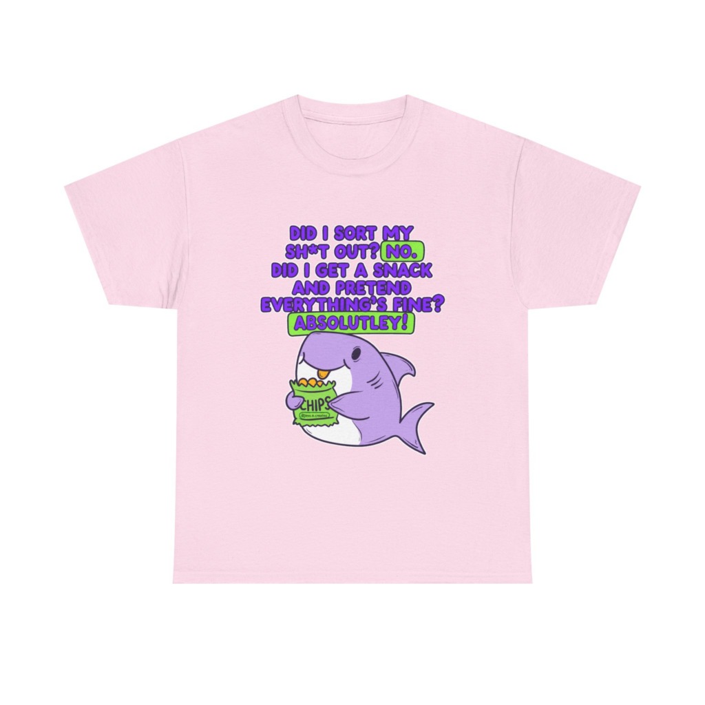 T-Shirt: Shark Eating Chips Funny Quote