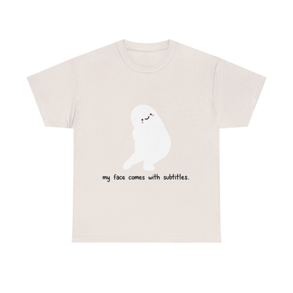 White 'My Face Comes With Subtitles' T-Shirt