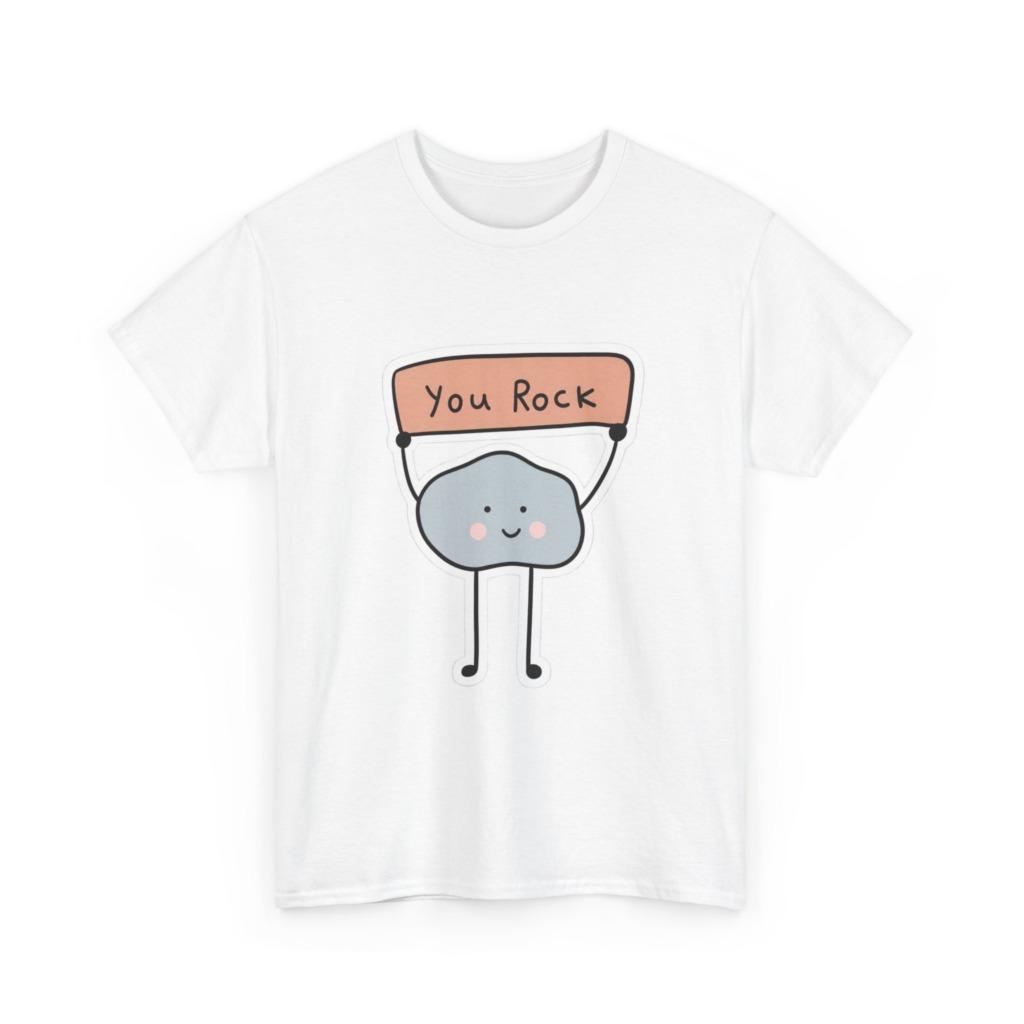 T-Shirt with Cute "You Rock" Cartoon Rock Design