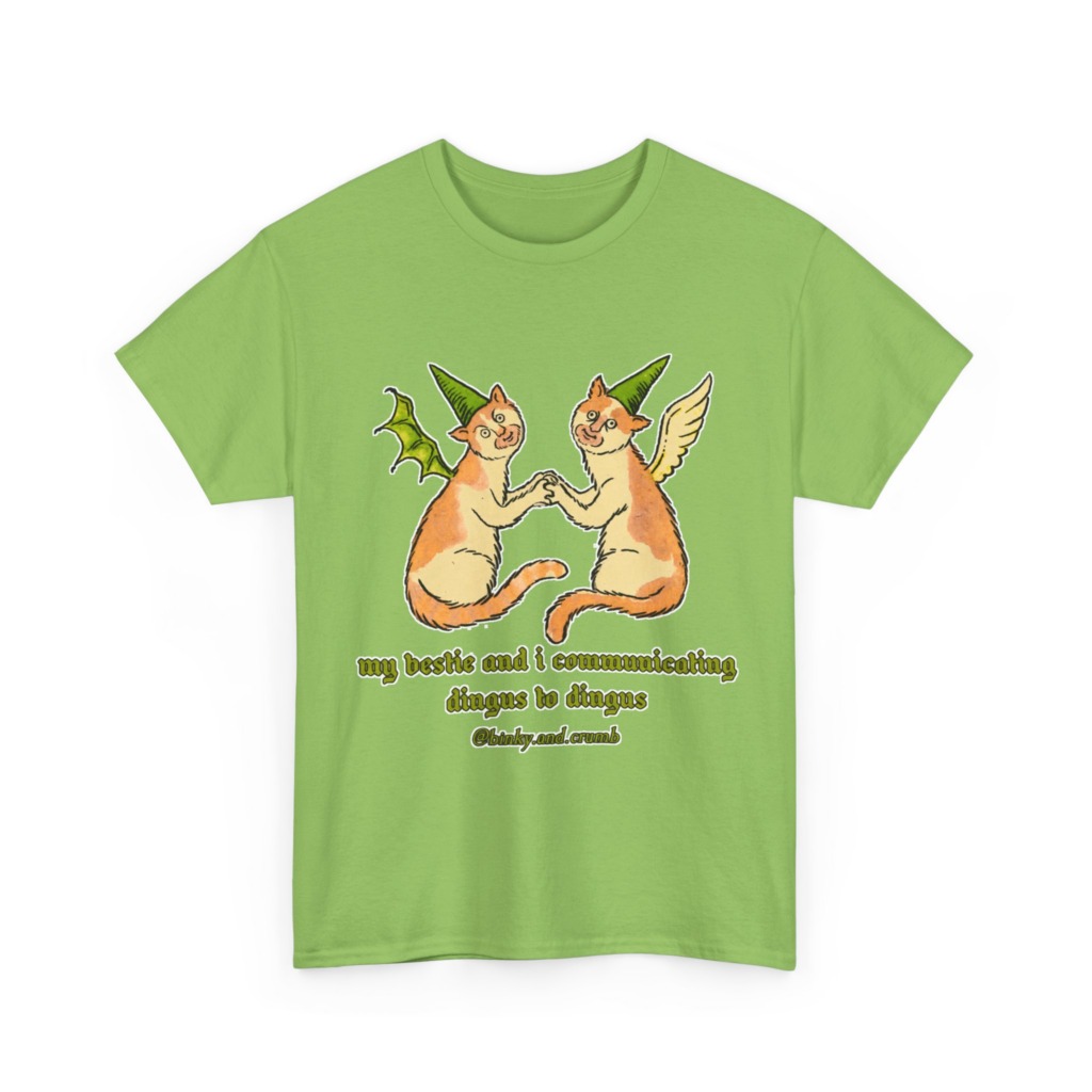 T-Shirt: Medieval Cat Besties 'Dingus to Dingus' Graphic