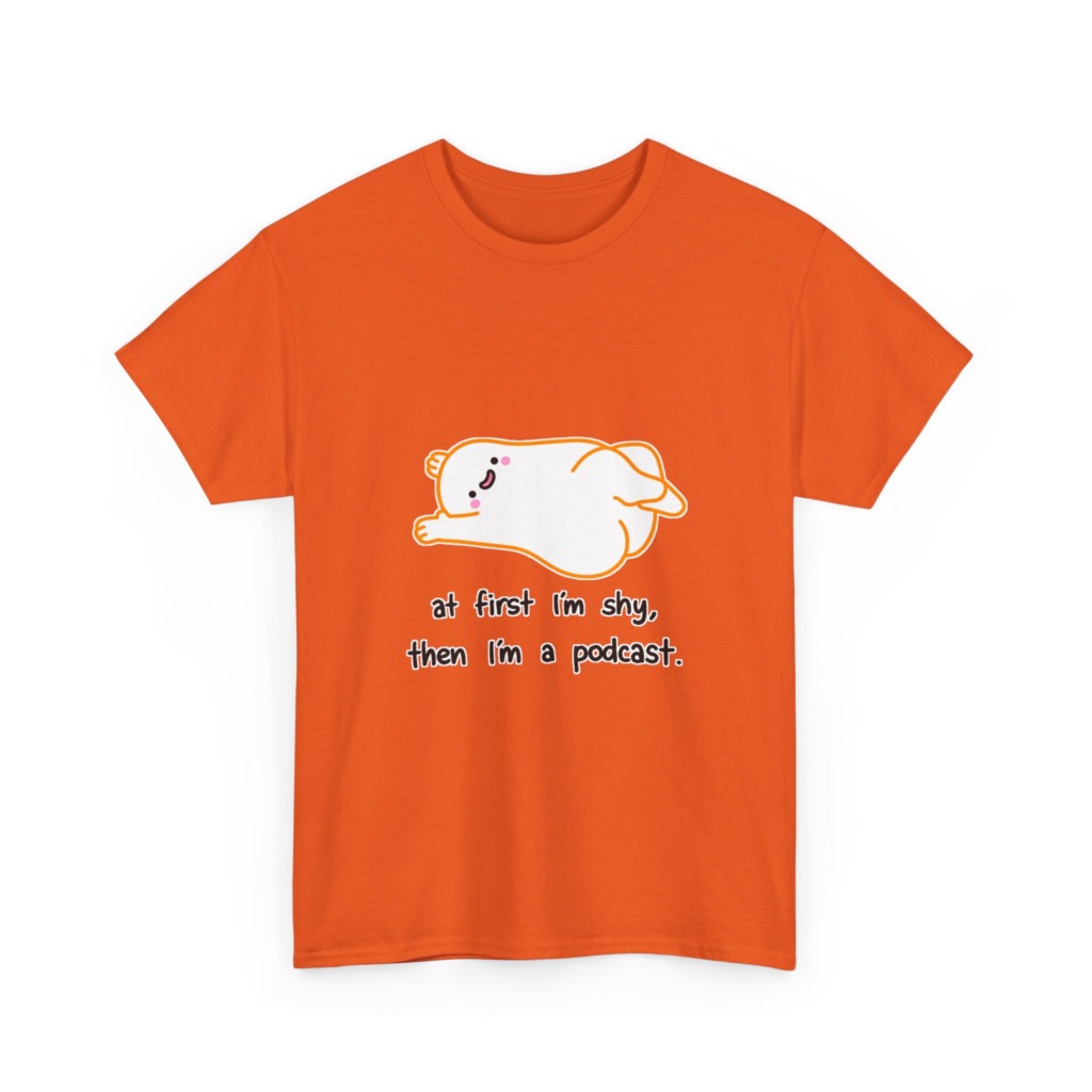T-Shirt with Shy Podcast Creature Graphic