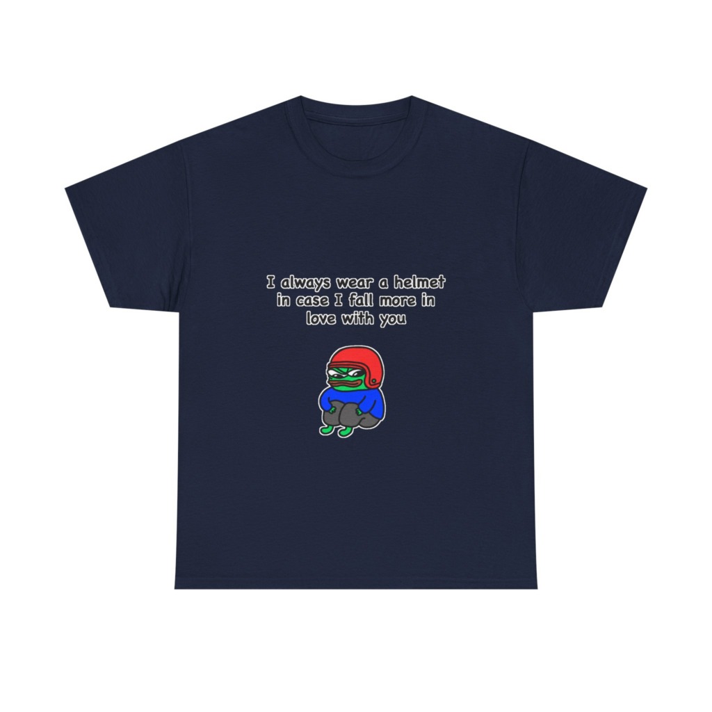 T-Shirt: Helmet-Wearing Pepe Frog Love Quote
