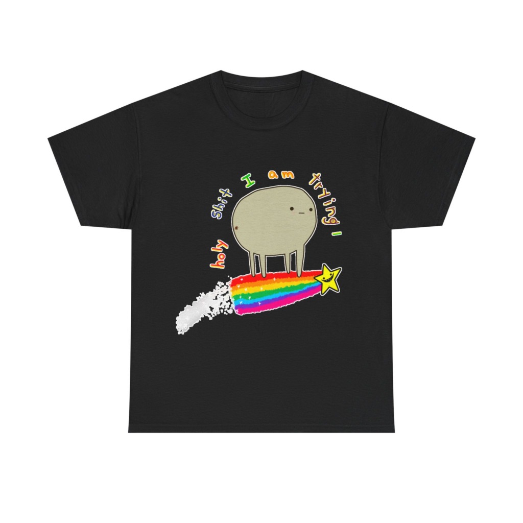 'I Am Trying' Blob Rainbow Graphic Tee