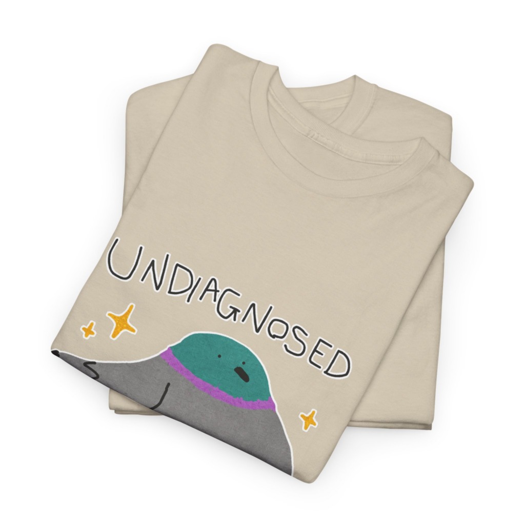 T-Shirt with Pigeon 'Undiagnosed' Graphic