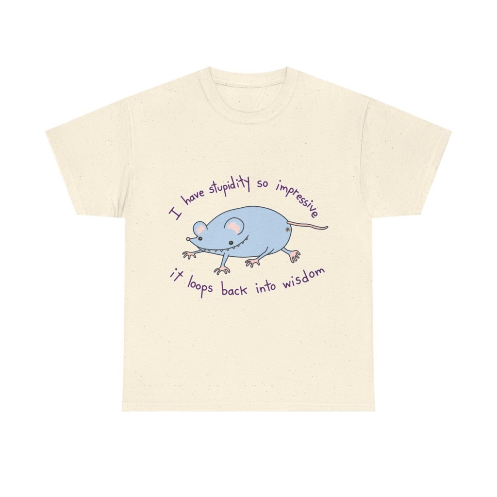 Cartoon Mouse 'Stupidity' Graphic T-Shirt
