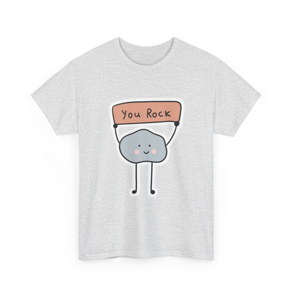 T-Shirt with Cute "You Rock" Cartoon Rock Design