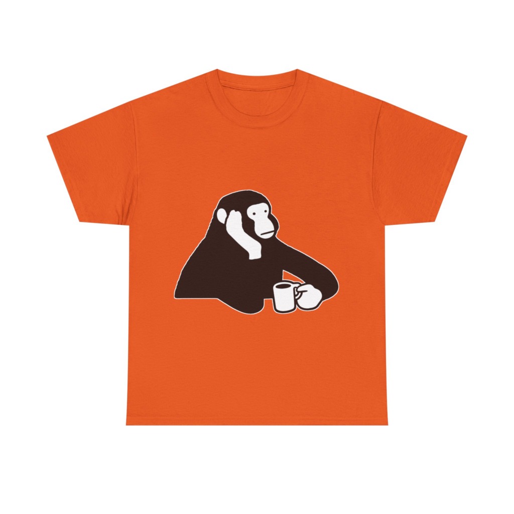 T-Shirt: Chimp with Coffee Mug Graphic