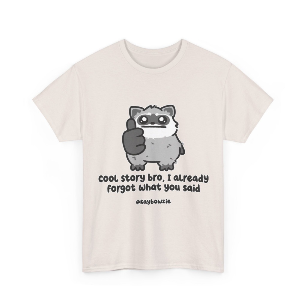 Sarcastic Raccoon 'Cool Story Bro' Graphic Tee
