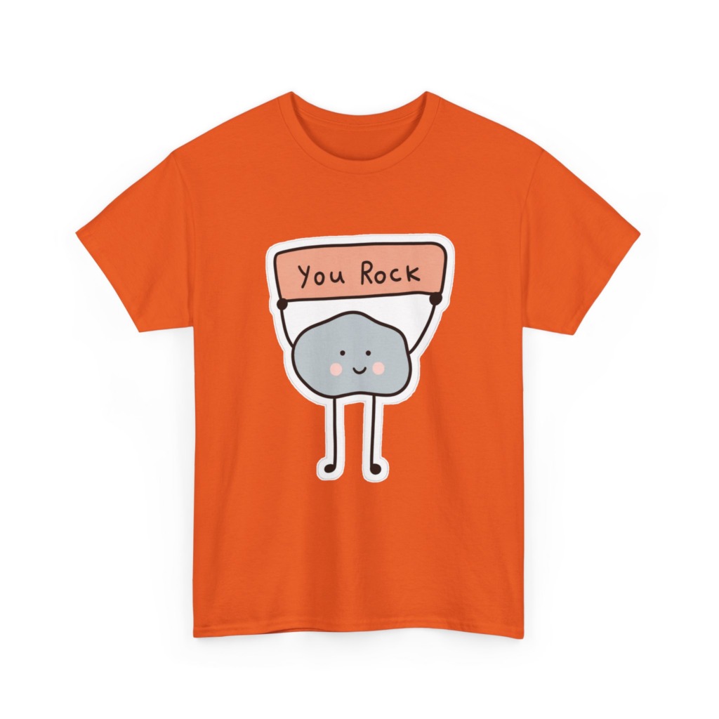 T-Shirt: Cute Rock Holding 'You Rock' Sign