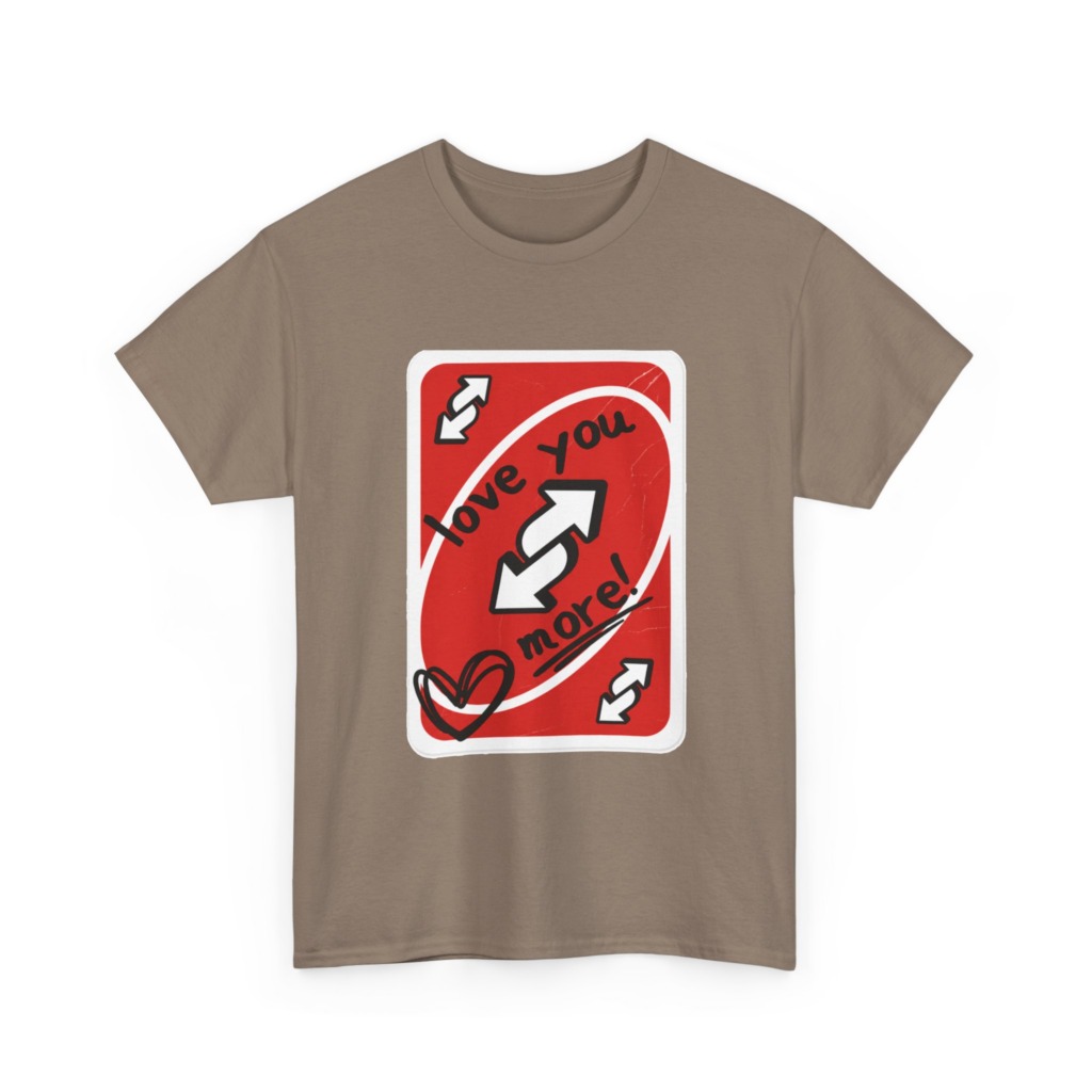 Red Love You More Reverse Card Graphic Tee