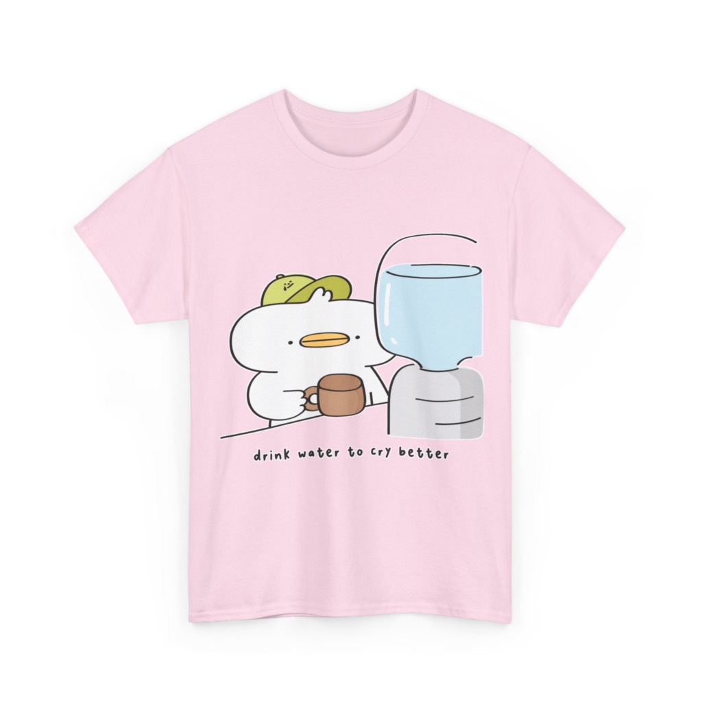 T-Shirt with 'Drink Water to Cry Better' Duck Print