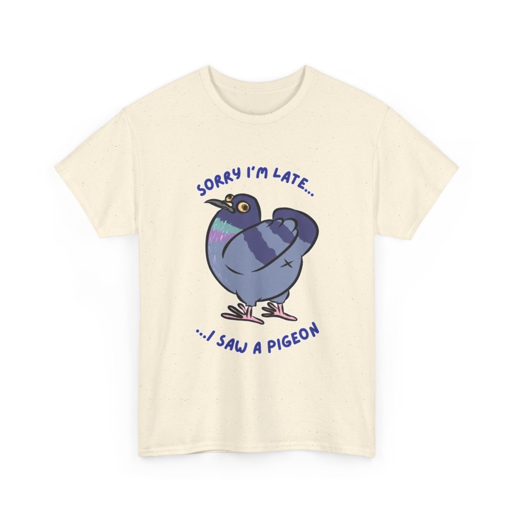 Pigeon 'Sorry I'm Late' Graphic T-Shirt