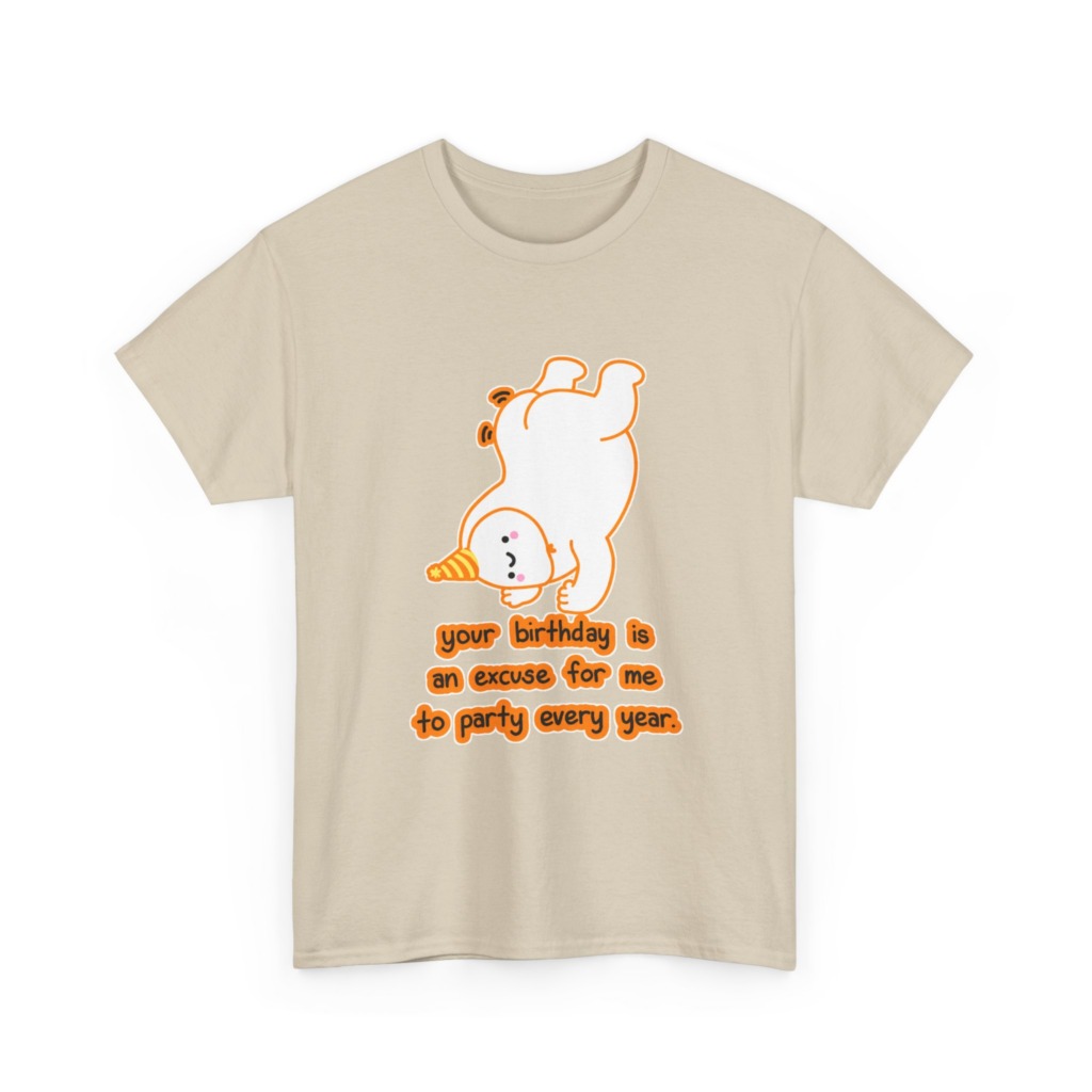 T-Shirt: Playful Handstand Bear Birthday Quote