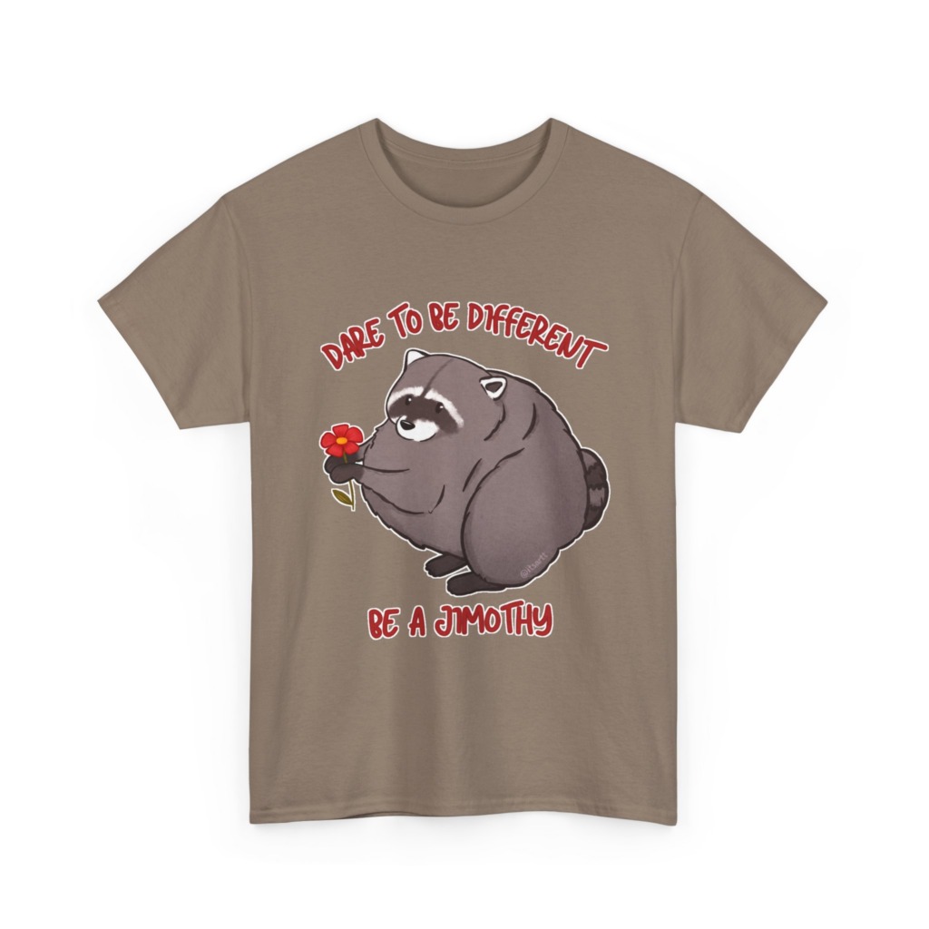 Raccoon T-Shirt: Jimothy with Flower Graphic Print