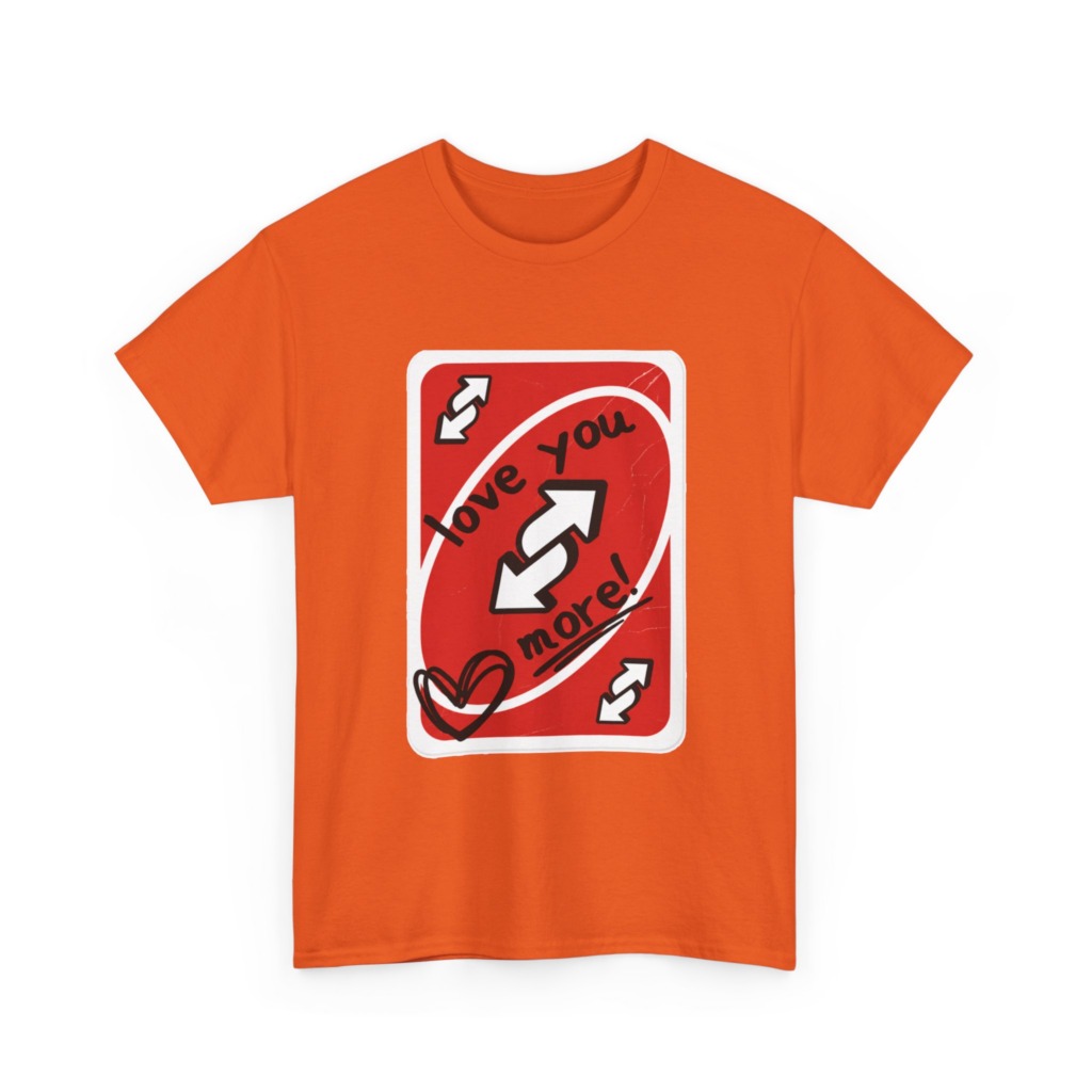 Red Love You More Reverse Card Graphic Tee