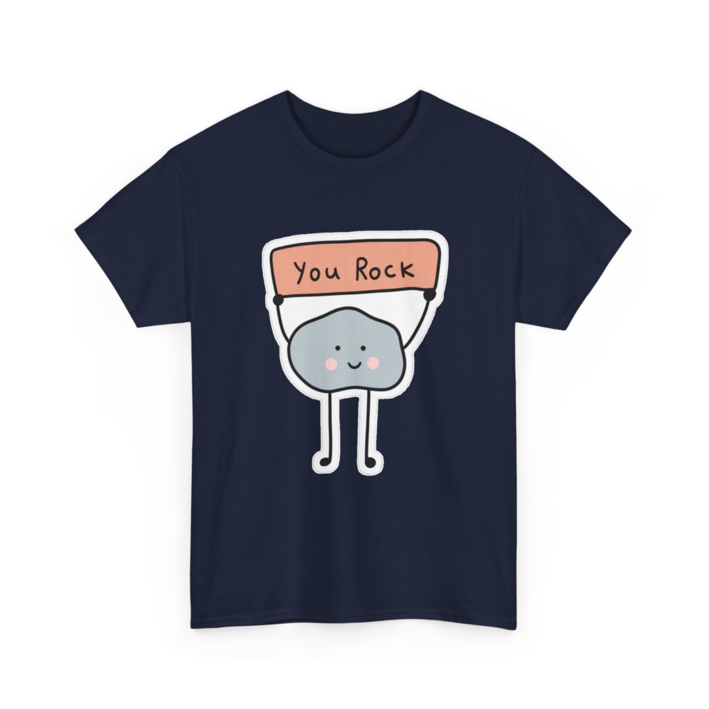 T-Shirt: Cute Rock Holding 'You Rock' Sign