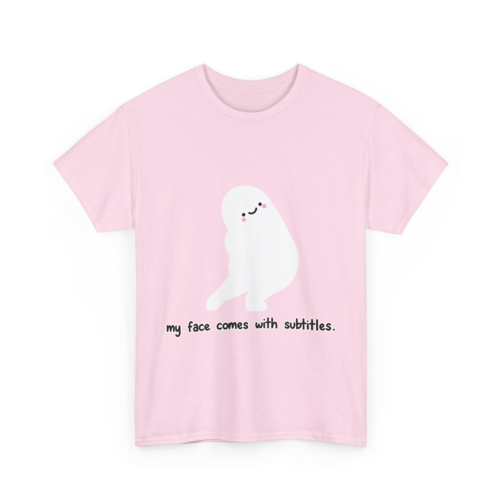 White 'My Face Comes With Subtitles' T-Shirt