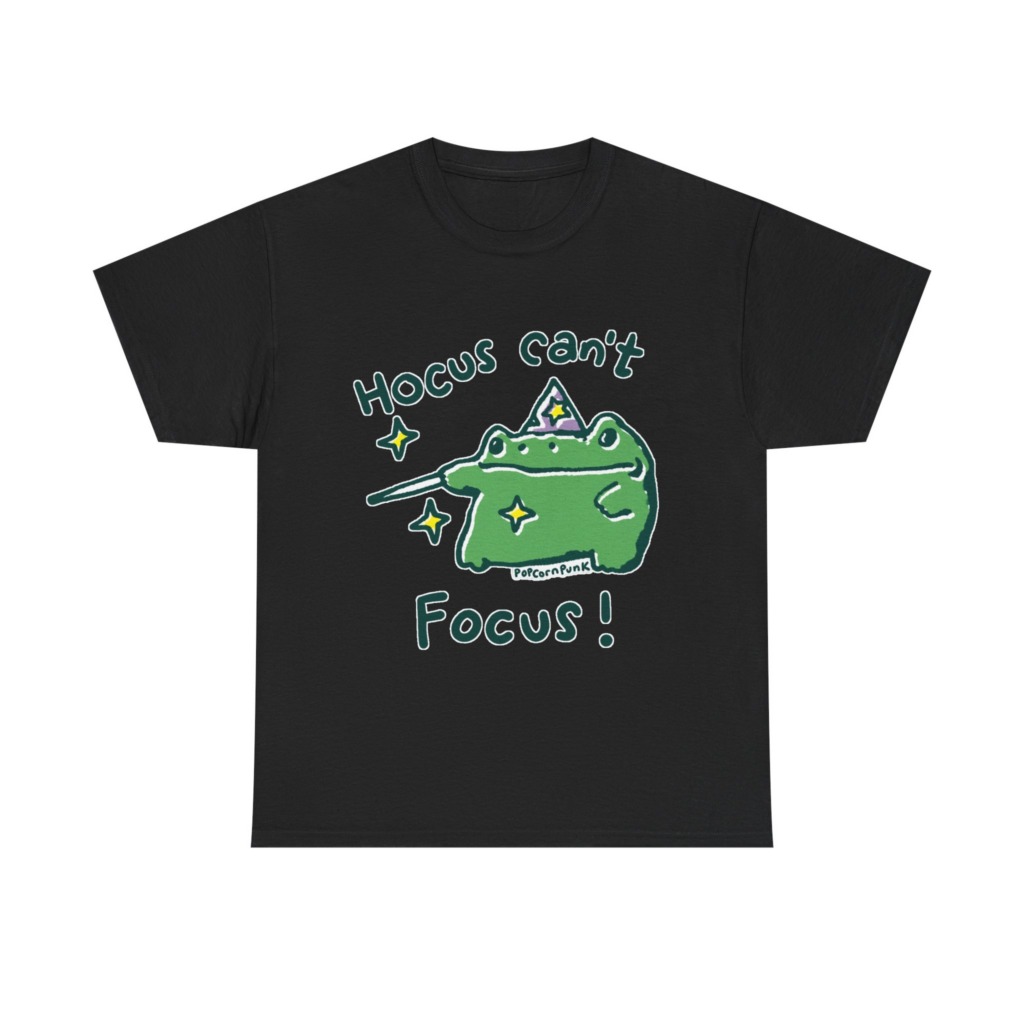 "Hocus Can't Focus!" Wizard Frog T-Shirt