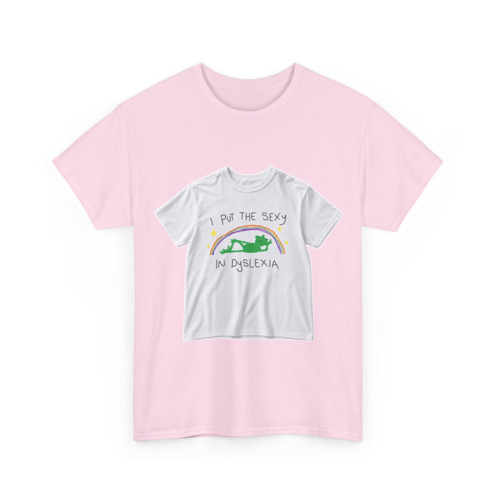 White 'I Put The Sexy In Dyslexia' Frog T-Shirt