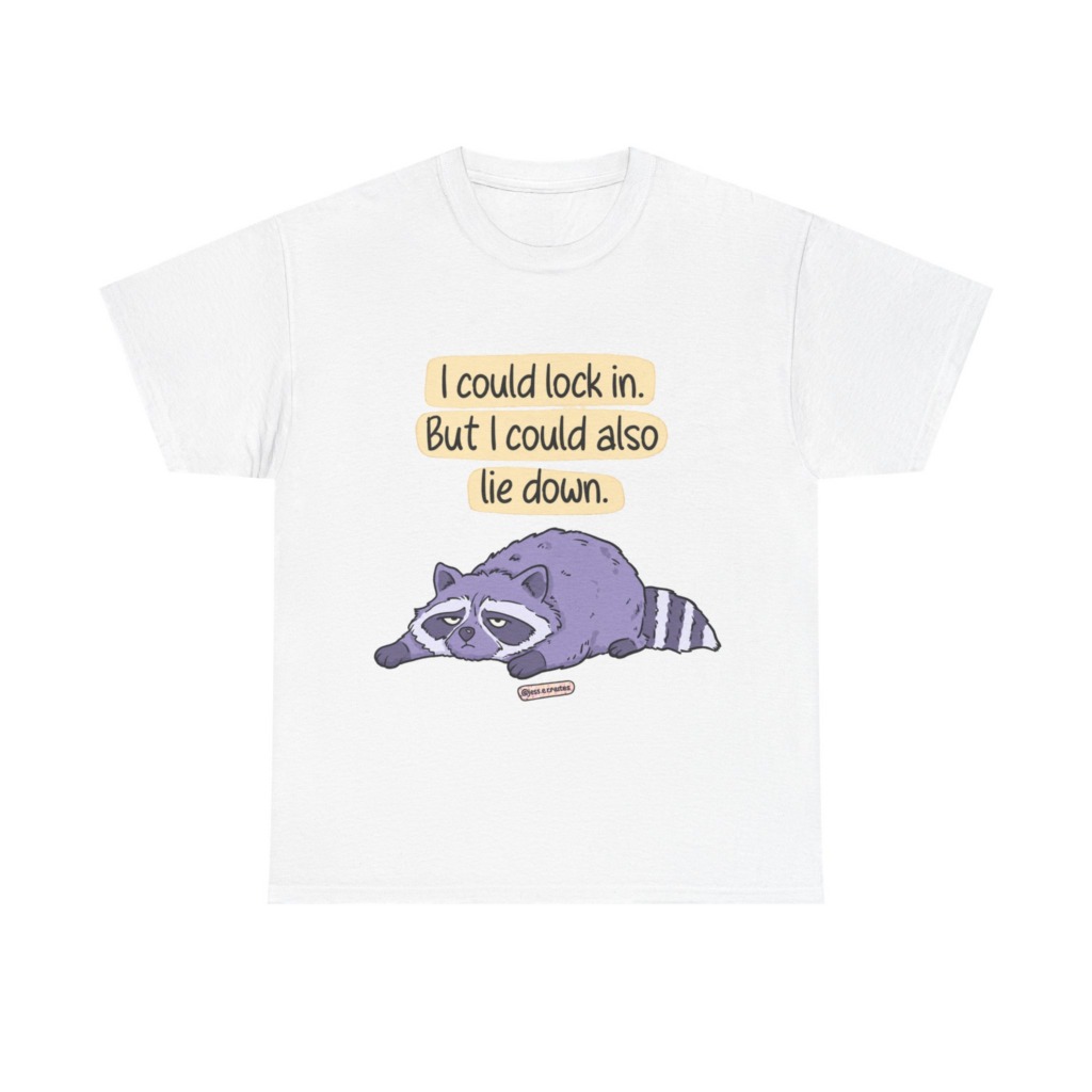 Raccoon "I Could Lie Down" Graphic Tee